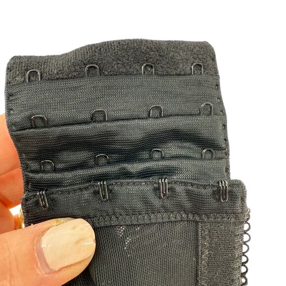 Cacique Bra Size 38F Purple Black Lace Underwired Strappy Sexy Back Closure Bra - Picture 8 of 10